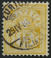 SCHWEIZ BUNDESPOST 49 O, 1882, 15 C. Lebhaftgelbocker, Pracht, Mi. 300.- - 1843-1852 Federale & Kantonnale Postzegels