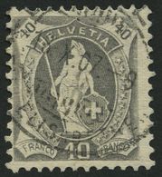 SCHWEIZ BUNDESPOST 77C O, 1905, 40 C. Grau, Gezähnt K 111/2:11, Pracht, Mi. 190.- - 1843-1852 Kantonalmarken Und Bundesmarken