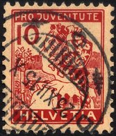 SCHWEIZ BUNDESPOST 129 O, 1915, 10 C. Pro Juventute, Pracht, Mi. 110.- - 1843-1852 Federal & Cantonal Stamps