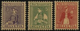 SCHWEIZ BUNDESPOST 133-35 **, 1917, Pro Juventute, Prachtsatz, Mi. 100.- - 1843-1852 Federale & Kantonnale Postzegels