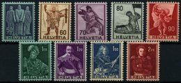 SCHWEIZ BUNDESPOST 377-85 **, 1941, Historische Darstellungen, Prachtsatz, Mi. 70.- - 1843-1852 Federale & Kantonnale Postzegels