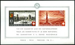SCHWEIZ BUNDESPOST Bl. 7 **, 1942, Block Pro Patria, Feinst, Mi. 110.- - 1843-1852 Poste Federali E Cantonali