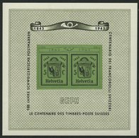 SCHWEIZ BUNDESPOST Bl. 10 **, 1943, Block GEPH, Pracht, Mi. 75.- - 1843-1852 Timbres Cantonaux Et  Fédéraux