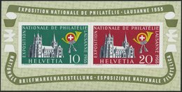 SCHWEIZ BUNDESPOST Bl. 15 **, 1955, Block Lausanne, Pracht, Mi. 110.- - 1843-1852 Kantonalmarken Und Bundesmarken