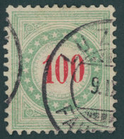 PORTOMARKEN P 21IIAXaK O, 1883, 100 C. Opalgrün/rot, Pracht, Mi. 350.- - Impuesto