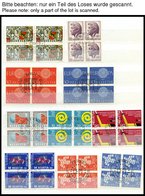 SAMMLUNGEN VB O , 1941-75, Sammlung Von 418 Verschiedenen Viererblocks Mit Zentrischen Ersttagsstempeln, Prachtsammlung, - Sammlungen