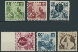 SOWJETUNION 542-47 **, 1936, Pioniere Helfen Der Post, Postfrischer Prachtsatz (6 Werte) - Usados