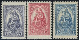 UNGARN 427-29 **, 1926, Patrona Hungariae, 1 Und 2 P. Herstellungsbedingte Gummiknitter, Postfrischer Prachtsatz, Mi. 14 - Other & Unclassified