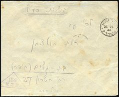 ISRAEL 1948, Dreieckiger Feldpoststempel 186 Auf Feldpostbrief Von Kinnereth über Das Armeepostamt Nr. 7 In Affula Nach  - Otros & Sin Clasificación