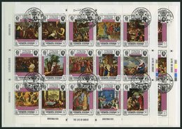 JEMEN - KÖNIGREICH 1099-1128A O, 1970, Weihnachten, Gezähnt, 2 Kleinbogen (30 Werte), Pracht, Mi. -.- - Yémen