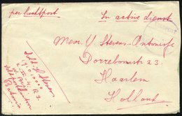 NIEDERLÄNDISCH-INDIEN 1946, Violetter K1 VELDPOST/Datum/BATAVIA Und Handschriftlicher Vermerk In Active Dienst Auf Luft- - Indes Néerlandaises