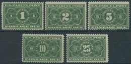 PAKET-PORTOMARKEN PP 1-5 **,* , Scott JQ 1-5, 1912, 1 - 25 C. U.S. Parcel Post Postage Due, Mi.Nr. 1 Und 4 Falzrest, Son - Autres & Non Classés