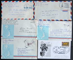 FELDPOST 1966/70, 5 Verschiedene Luftpostbriefe Aus Dem Vietnamkrieg, Nord- Und Südvietnam, Laos Und Kambodscha, Pracht - Used Stamps