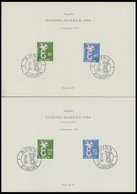 SLG., LOTS DEUTSCHLAND 1958 Europa, Bundesrepublik Mi.Nr. 295/6 Und Saarland 439/40 Je Auf Sonderblatt Mit Sonderstempel - Andere & Zonder Classificatie