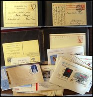SLG., LOTS EUROPA Partie Von über 100 Gebrauchten Briefen, Karten Und Ganzsachen Von Ca. 1888-1976 In 2 Briefalben, Meis - Autres & Non Classés