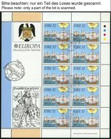 EUROPA UNION KB O, 1992, Entdeckung Amerikas, 14 Verschiedene Kleinbogensätze, Pracht, Mi. 710.- - Andere & Zonder Classificatie