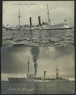 ALTE POSTKARTEN - SCHIFFE KAISERL. MARINE BIS 1918 S.M. Kleiner Kreuzer Nymphe, 2 Ungebrauchte Karten - Oorlog