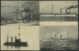 ALTE POSTKARTEN - SCHIFFE KAISERL. MARINE S.M.S. Thetis, 4 Karten, 2 Gebrauchte - Guerre