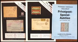 PHIL. LITERATUR Privatpost - Sonder- Und Spezialauktionen Von 1984-2006, 3 Verschiedene Kataloge - Filatelia E Storia Postale