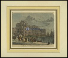 DÜSSELDORF: Die Neue Kunstakademie, Kolorierter Holzstich Um 1880 - Lithografieën