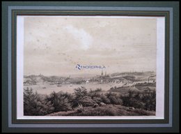 FLENSBURG (Flensborg), Gesamtansicht, Lithographie Mit Tonplatte Von Alexander Nay Nach F.C. Kierschou Bei Emil Baerentz - Lithografieën