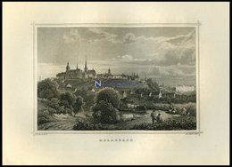 GLADBACH, Gesamtansicht Mit Hübscher Personenstaffage Im Vordergrund, Stahlstich Von Rohbock/Poppel Um 1850 - Lithografieën
