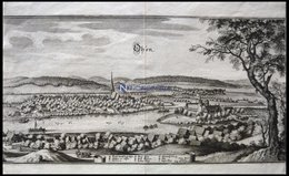 HAGENOHSEN, Gesamtansicht, Kupferstich Von Merian Um 1645 - Litografia