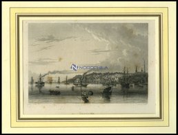 HAMBURG-ALTONA, Gesamtansicht übers Wasser Gesehen, Kl. Stockflecken, Stahlstich Von Sander/Winkles Um 1840 - Lithografieën