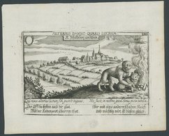 ALTE STADTANSICHTEN - DEU 10x15 , JOHANNISBERG (Rheingau): Gesamtansicht, Kupferstich Aus Meissners Schatzästchen - Lithografieën