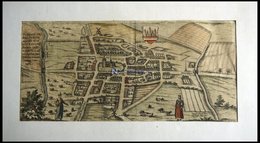 MELDORF, Altkolorierter Kupferstich Von Braun-Hogenberg 1580 - Litografía