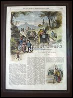 OBERAMMERGAU: Zum Passionsspiel, Kolorierter Holzstich Um 1880 - Lithografieën