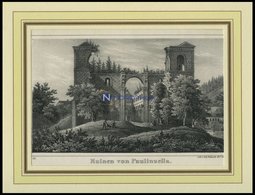 PAULINZELLA: Die Ruinen, Lithographie Von Pietsch Um 1840 - Litografía