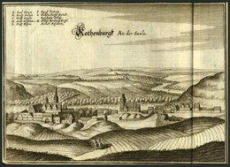 ROTHENBURG Auf D. SAALE, Gesamtansicht, Kupferstich Von Merian Um 1645 - Litografía
