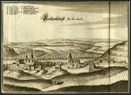 ROTHENBURG Auf D. SAALE, Gesamtansicht, Kupferstich Von Merian Um 1645 - Litografia