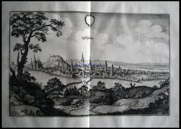 SCHLAN/BÖHMEN, Hübsche Ansicht Auf Die Stadt, Kupferstich Von Merian Um 1645 - Lithographies