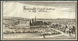 STEUERWALD B. Hildesheim, Gesamtansicht, Kupferstich Von Merian Um 1645 - Litografia