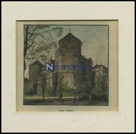 STUTTGART: Altes Schloß, Kolorierter Holzstich Um 1880 - Lithografieën