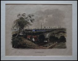 KOPENHAGEN, Gesamtansicht, Altkolorierte Aquatinta Von Johnston/Dawe 1815 - Lithografieën