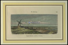 SONDERBURG: Düppeler Windmühle Mit Blick Auf See, Kolorierter Holzstich Von G. Schönleber Von 1881 - Litografia
