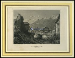 ANDERMATT/URI, Teilansicht, Stahlstich Von Rohbock/Lang Um 1840 - Lithografieën