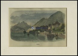 GERSAU, Gesamtansicht, Kolorierter Holzstich Um 1880 - Lithografieën