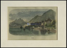 GERSAU, Gesamtansicht, Kolorierter Holzstich Um 1880 - Litografía