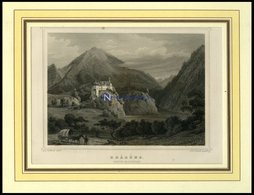 RHÄZÜNS/KANTON GRAUBÜNDEN, Teilansicht, Stahlstich Von Rohbock/Poppel Um 1840 - Litografía