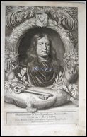 Graf Gustav Bonde, Reichs-Rat Am Schwedischen Hof, Portrait Von Ca. 1668, Kupferstich Von Pufendorf Aus `Sieben Bücher V - Litografía