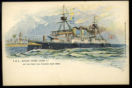 93742 K.u.K. HADITENGERÉSZET  S.M.S. Kaiser Franz Josef I. Régi Litho Képeslap - Guerre