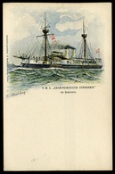 93808 K.u.K. Haditengerészet , S.M.S. Kronprinzessin Stephanie Litho Képeslap - Guerre