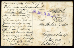 93744 K.u.K. Haditengerészet, I.VH.19156.Képeslap , MFP Pola + S.M. TB "4" Bélyegzéssel Nagyapoldra Küldve - Lettres & Documents