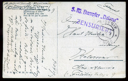 93635 K.u.K. Haditengerészet, I.VH 1918. Képeslap Sebenico +S.M. Dampfer Valona  Bélyegzéssel. Ritka! - Lettres & Documents