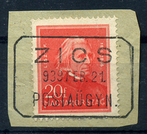 93820 ZICS 1938. Arcképek 20f Ritka Postaügynökségi Bélyegzés - Autres & Non Classés
