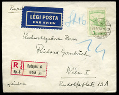 93909 BUDAPEST 1931. Légi Levél, Egybélyeges Repülő 1P Bérmentesítéssel Bécsbe Küldve - Lettres & Documents